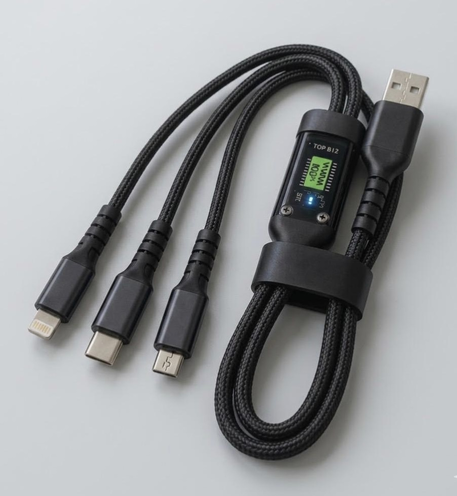 Fast Charging Cable 100W 1.2m 3 in 1 | USB Multi Charger | iPhone & Android