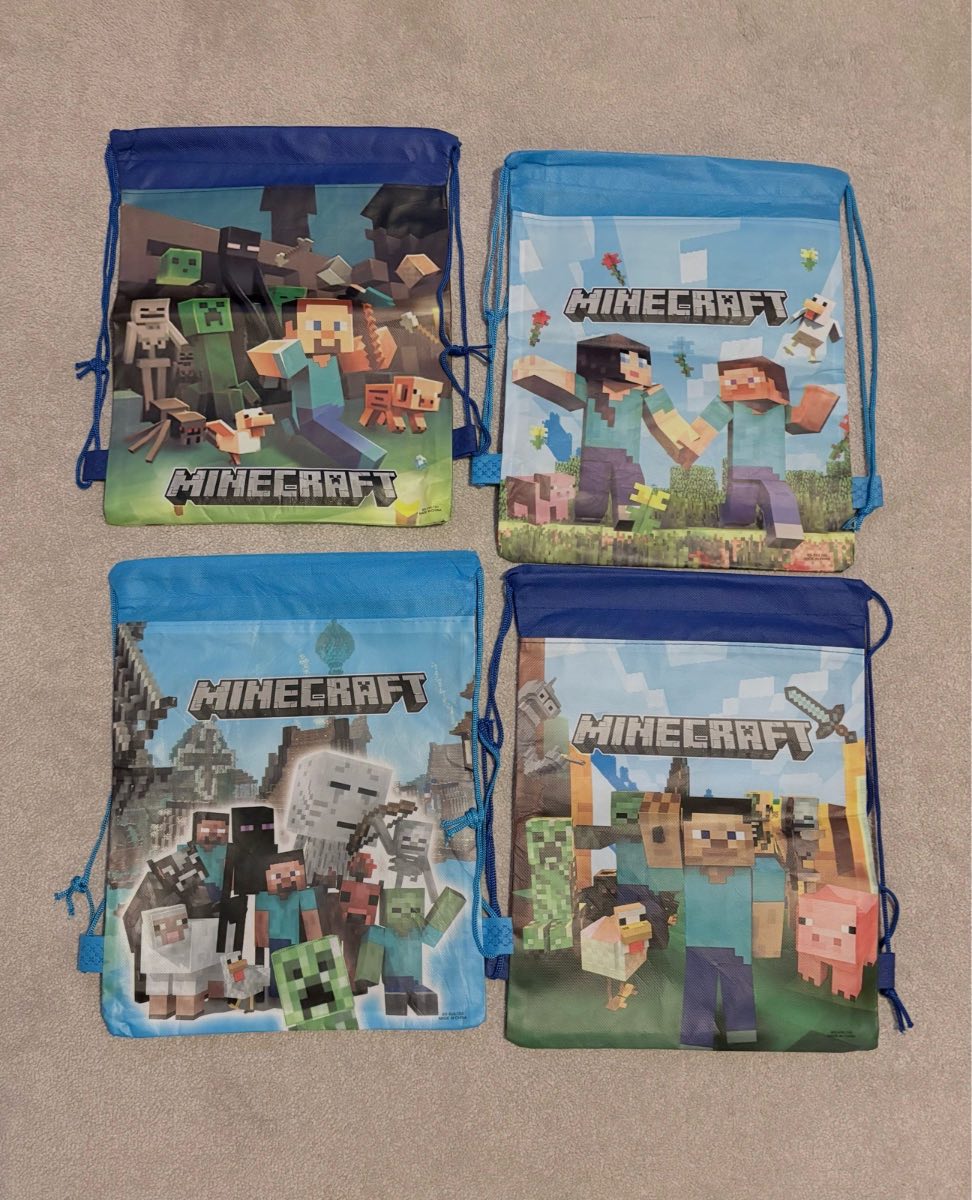 X4 Minecraft Drawstring bags