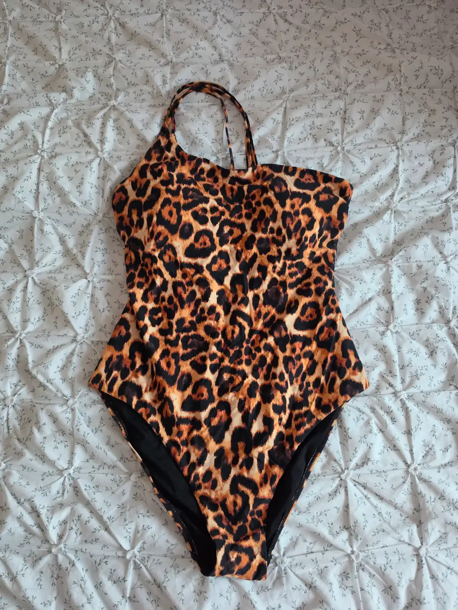 One shoulder tummy control swimsuit.