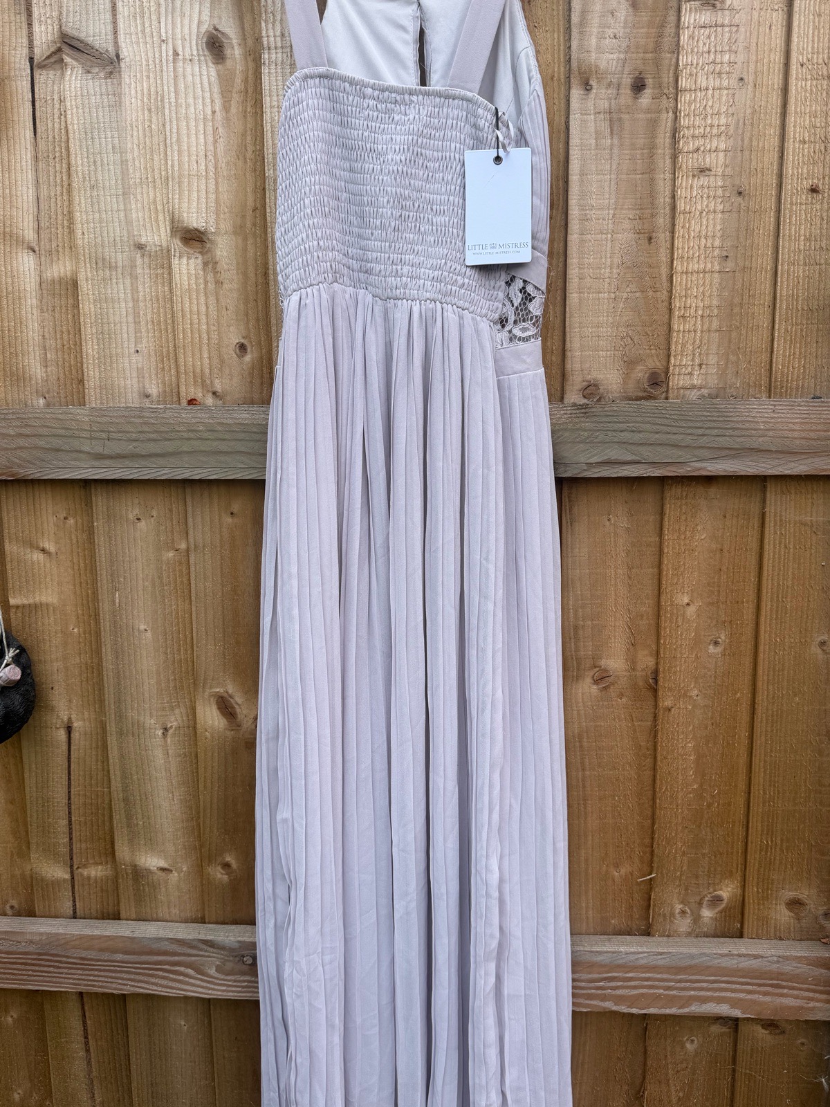 Blush Pale Pink Pleated Halter Maxi Dress | Lace Cut-Out – Occasion/Wedding Guest