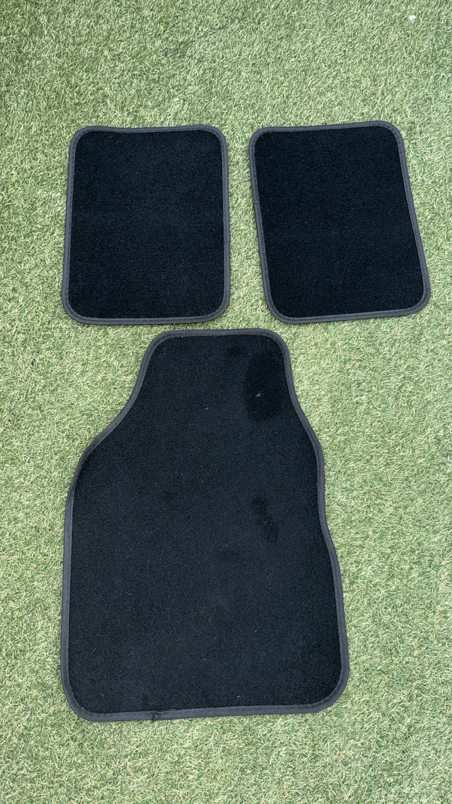 3-Piece Universal Black Carpet Car Floor Mats – Front & Rear Set
