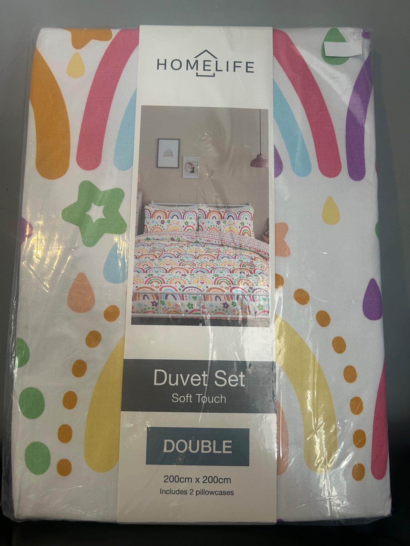 Brand new rainbow double duvet set