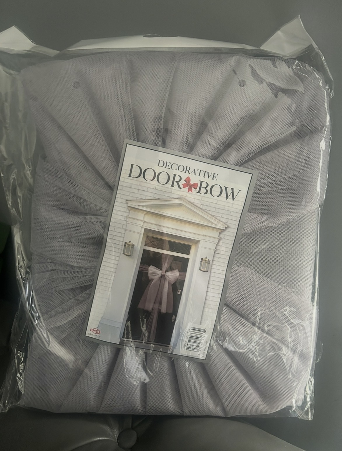 Brand new DIY door bow in grey