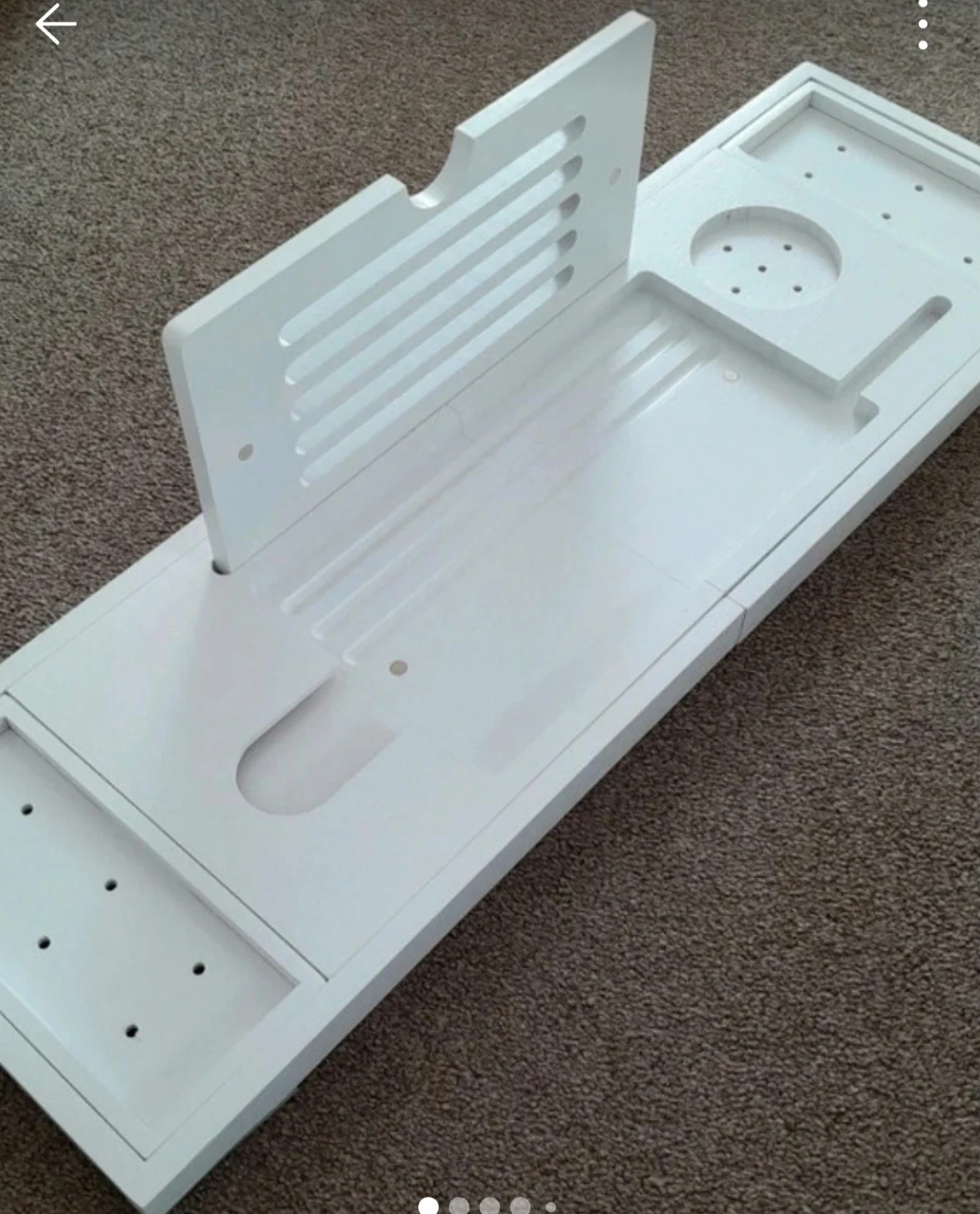 Wooden extendable bath caddy