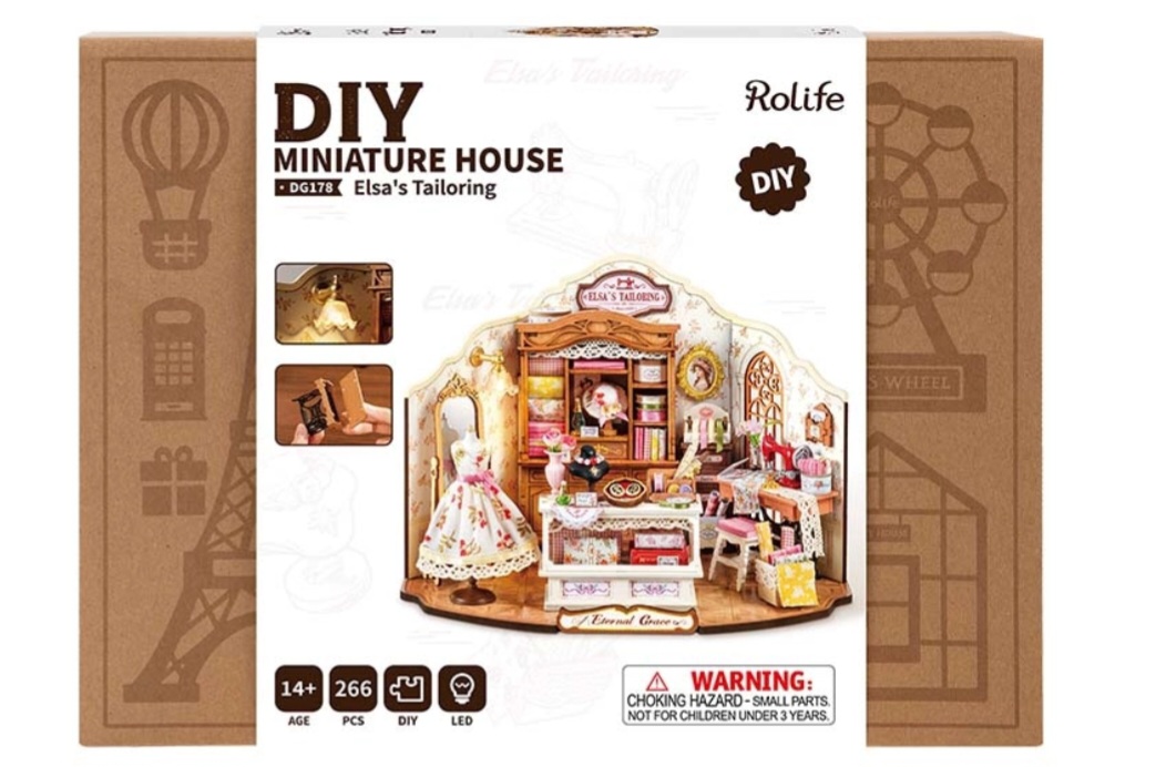 Elsa's Tailoring shop DIY miniature model kit