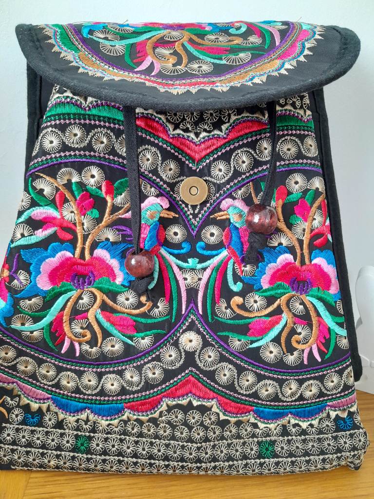Embroidered Boho style backpack