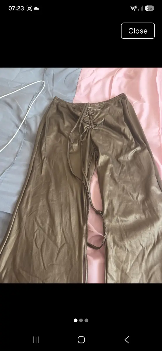 pleather flared pants shein L