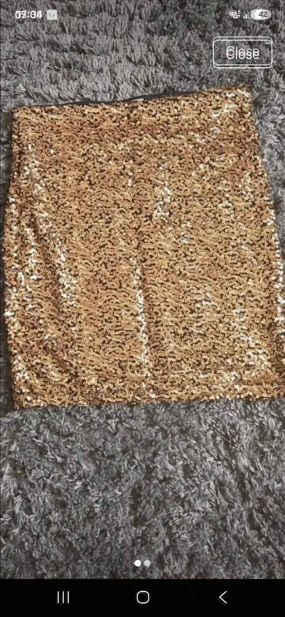 gold sequin mini skirt S