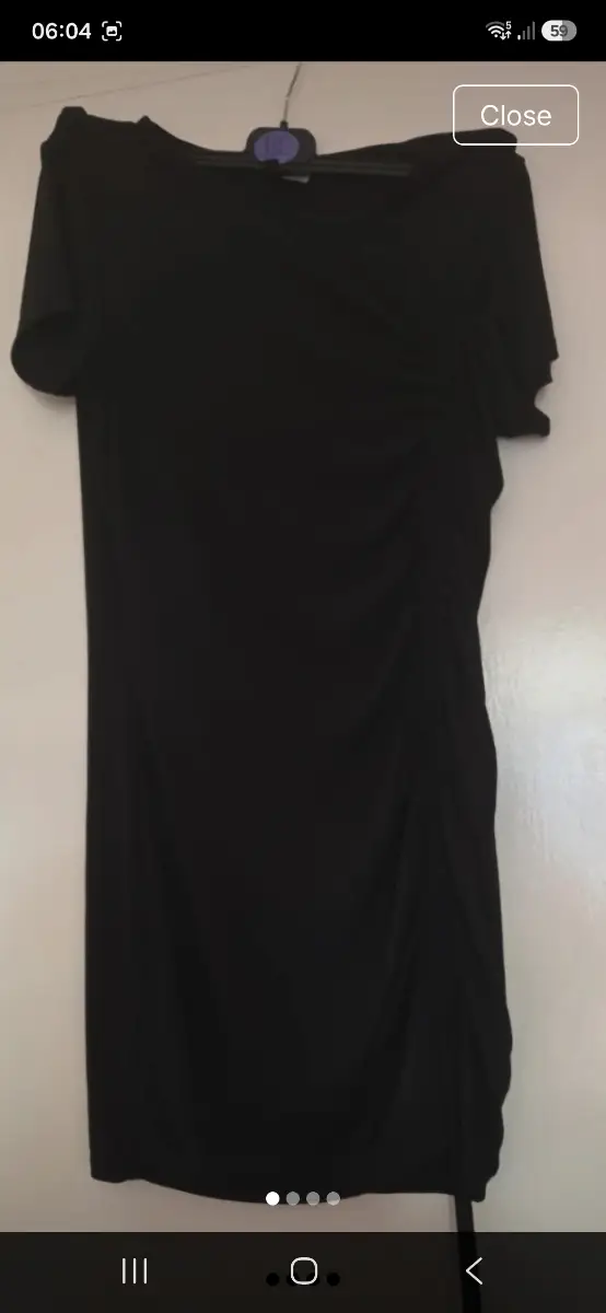black divided rouche side dress 16