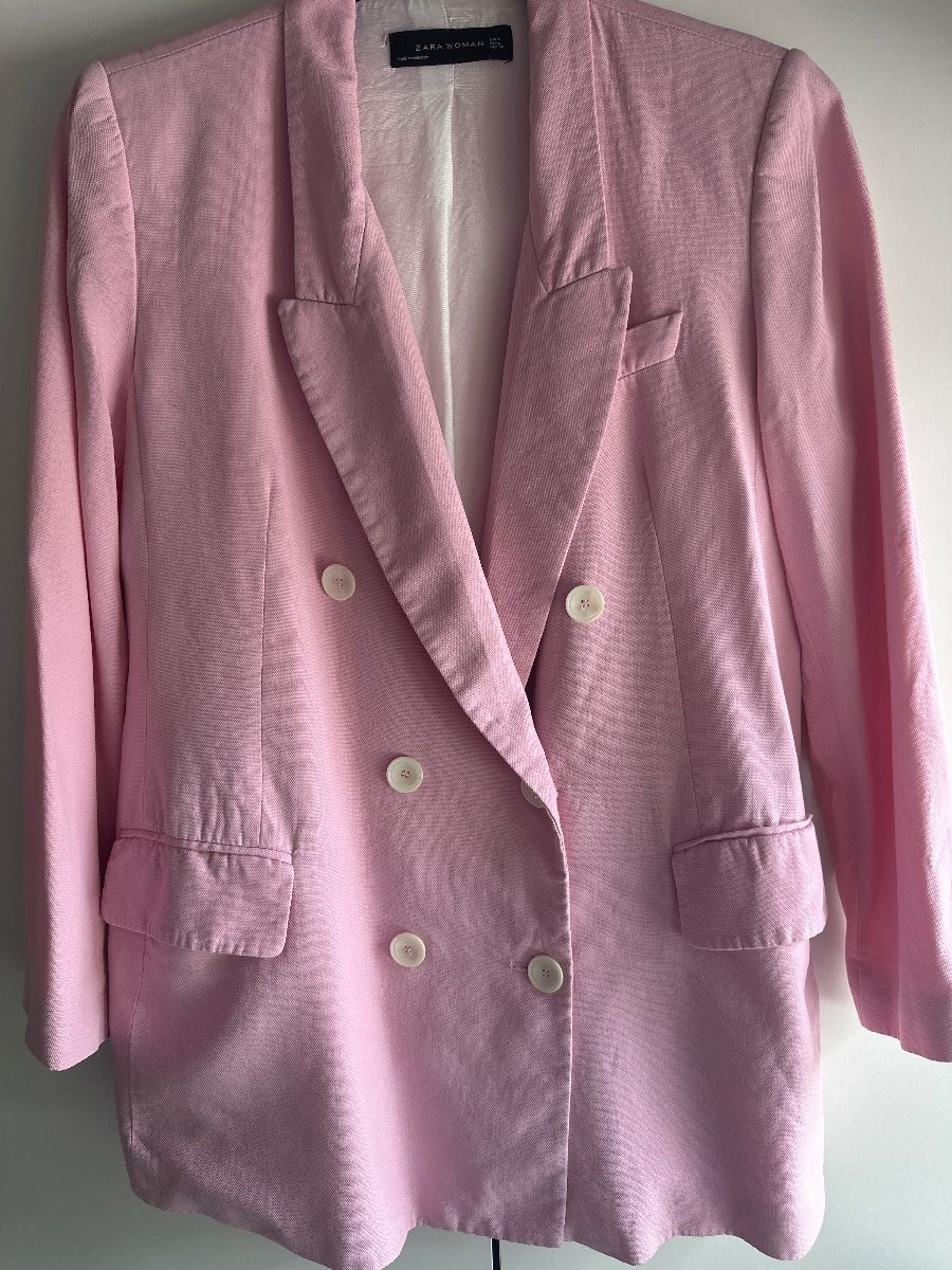 Zara lined pink jacket double breasted