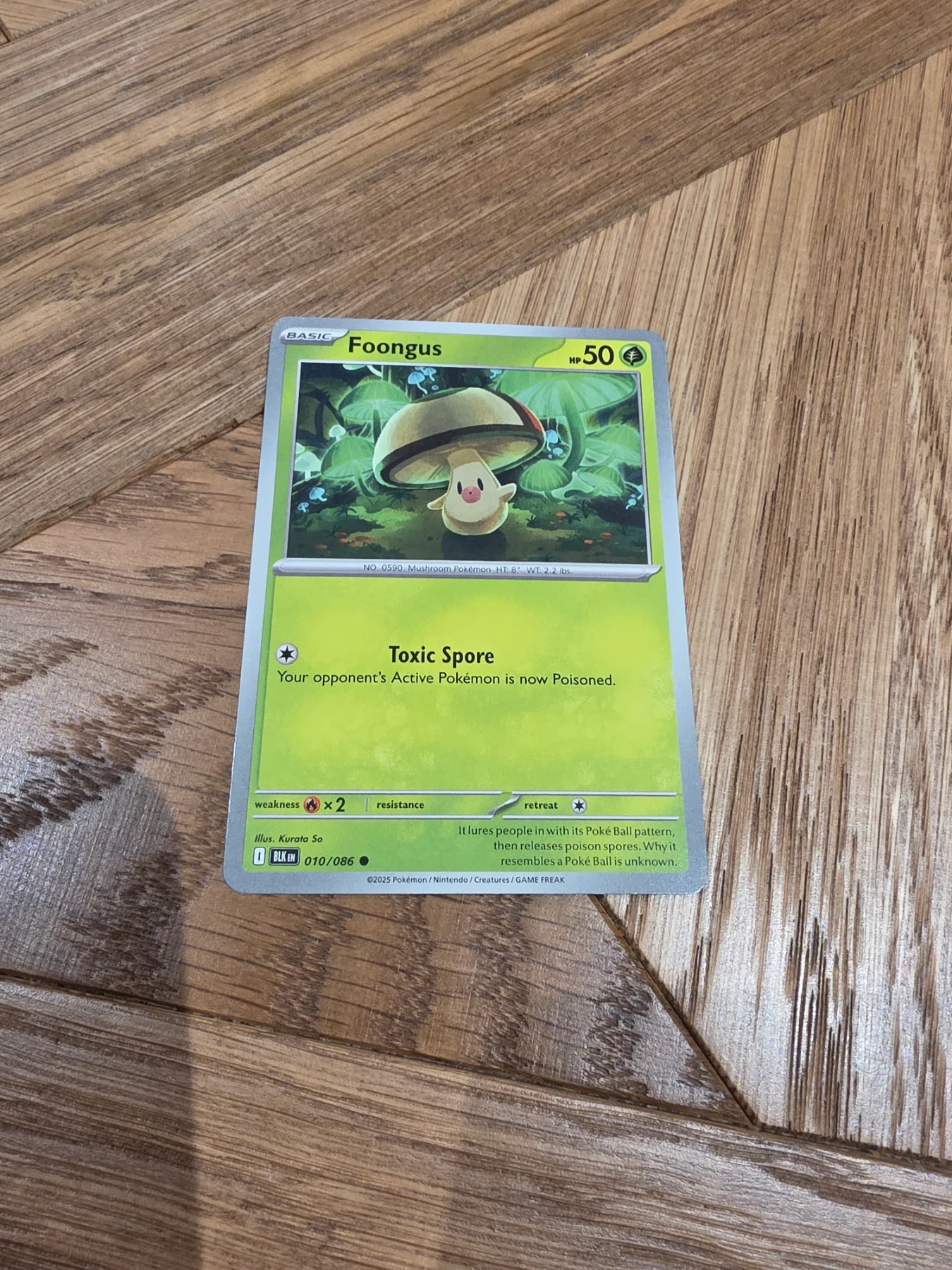 Foongus black bolt pokemon card 10/86
