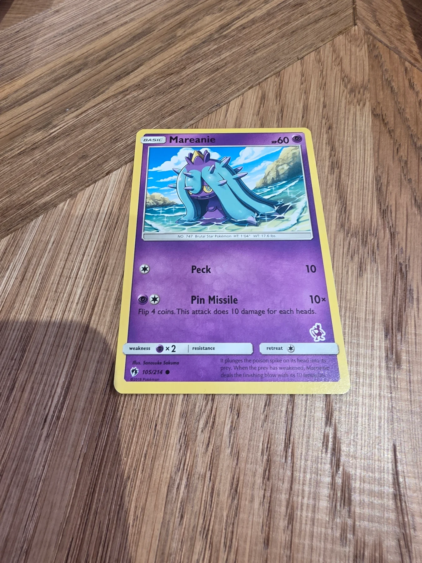 Mareanie battle academy 105/214 mewtwo stamped