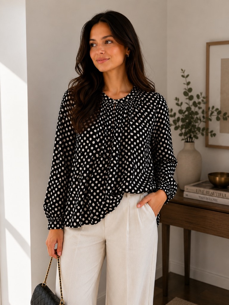 Woman m&s polka dot blouse size 10