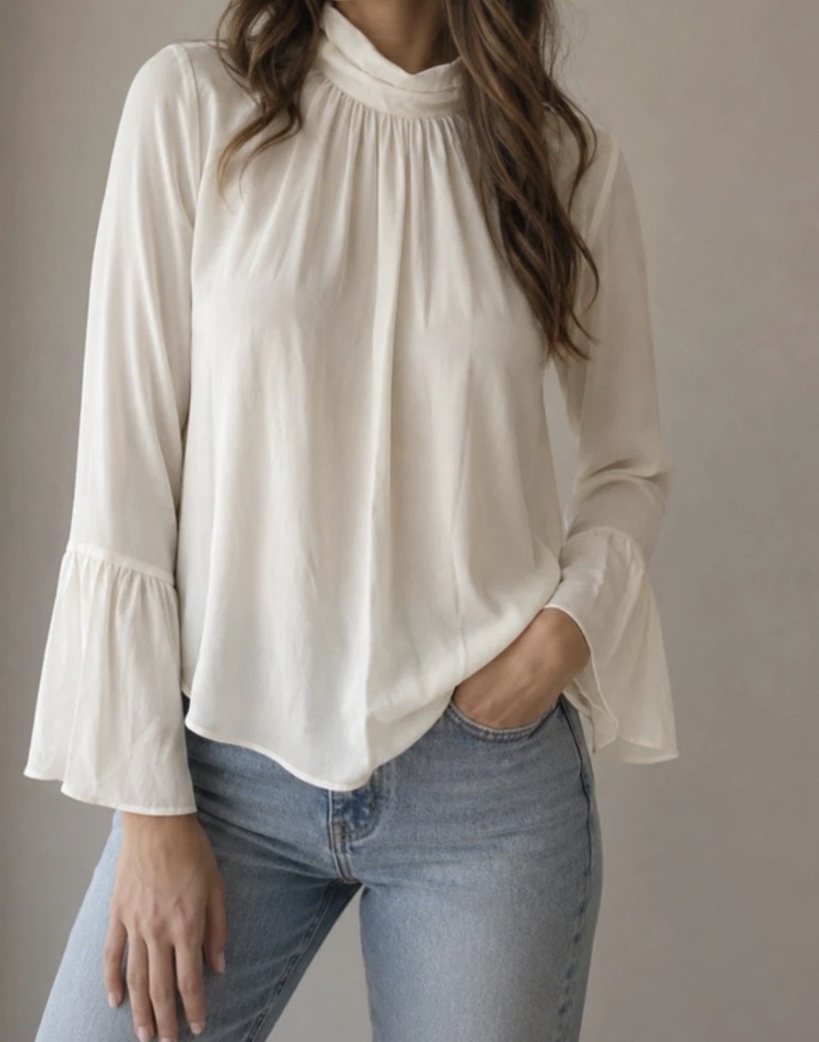 Woman Witchery 100% silk white/cream summer blouse size 12