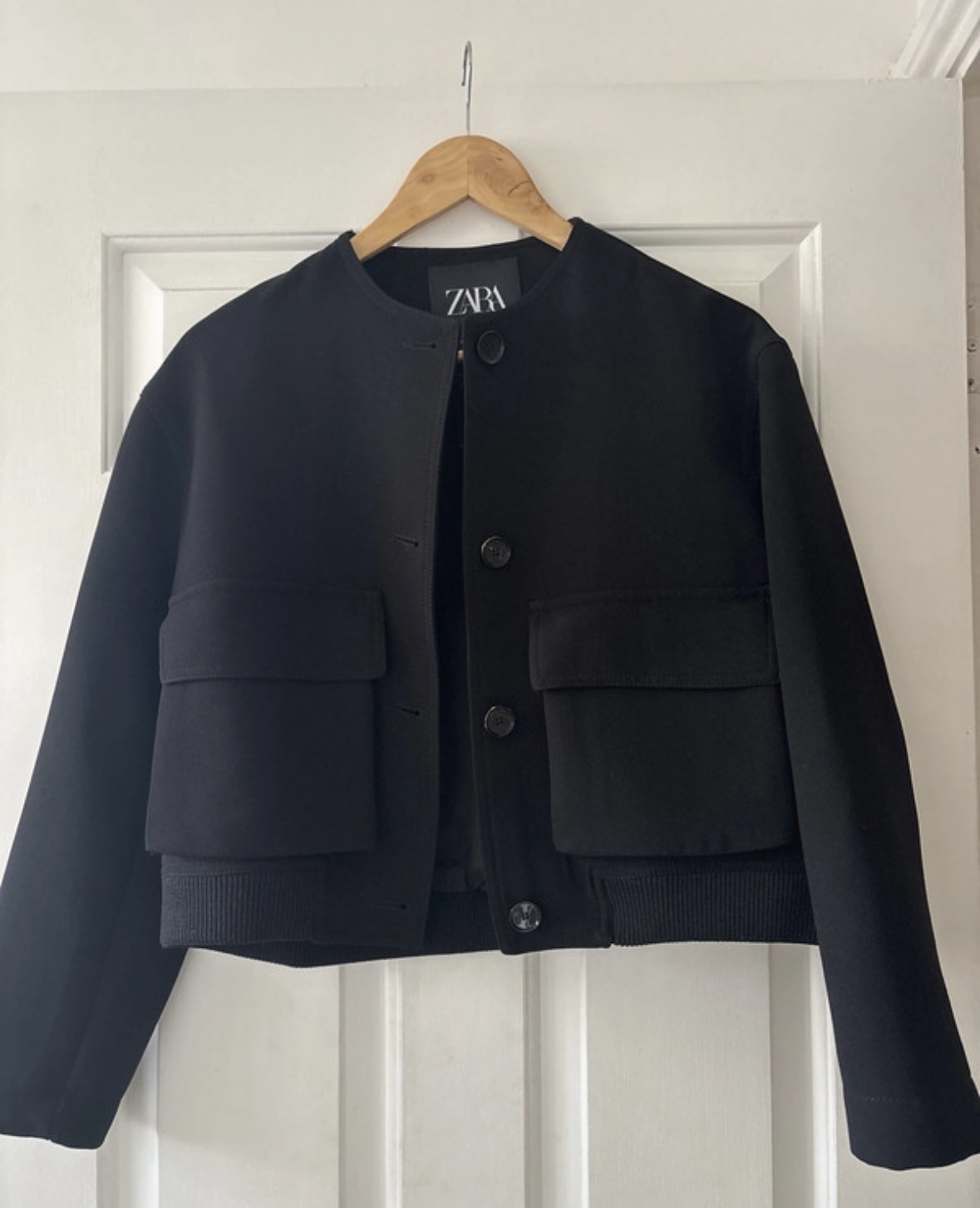 Woman zara black bomber jacket size xs