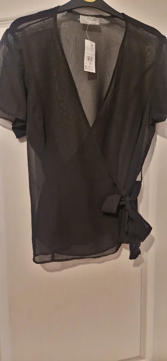 Wallis sheer wrap black top