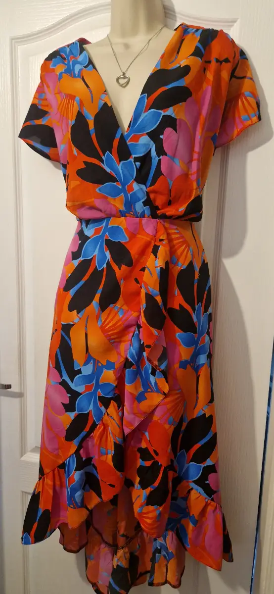 AX Paris vibrant wrap dress.