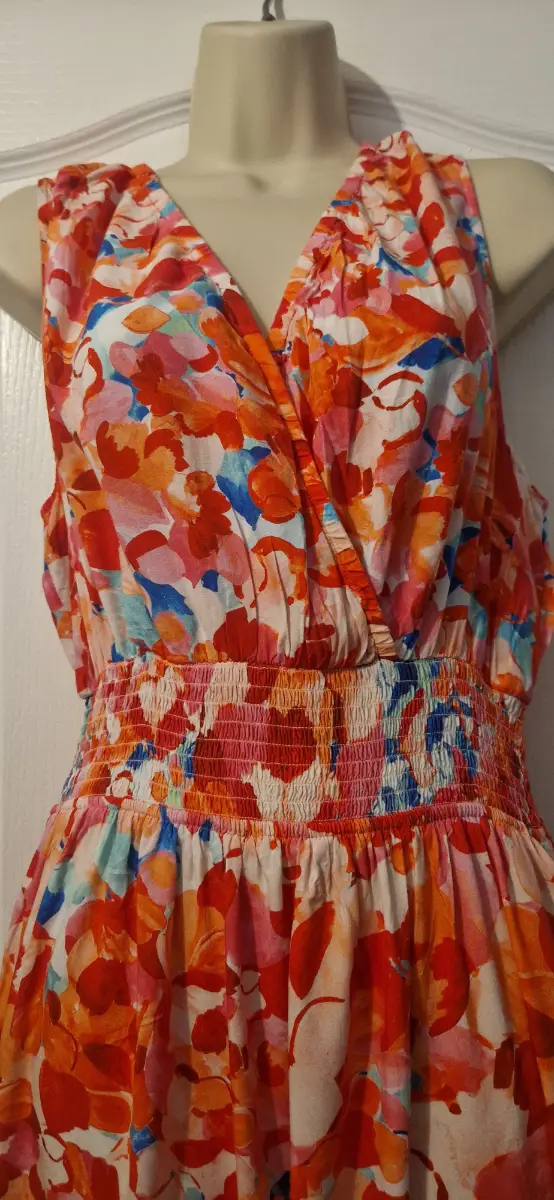 Vibrant colourful maxi dress.
