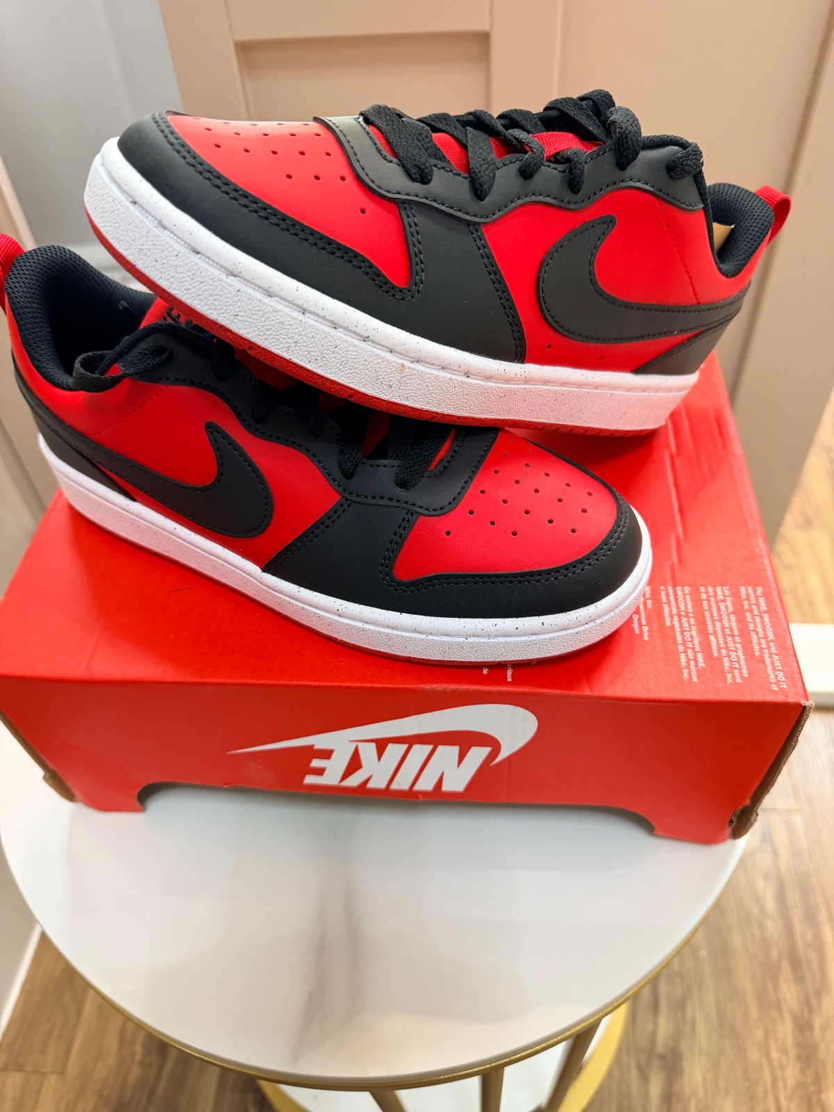 Nike Court Borough Low Recraft GS – University Red/Black – UK 4.5 – Brand New