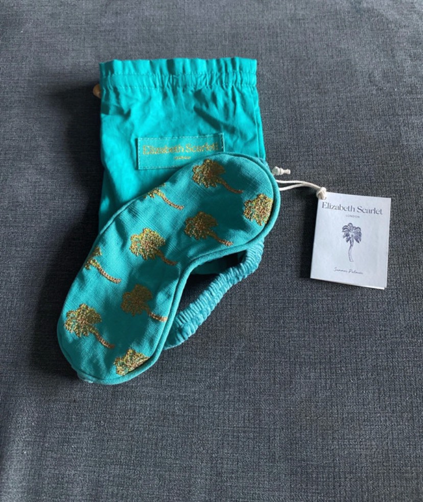 Elizabeth Scarlet ‘Summer Palmier’ Eye Mask BNWT with Pouch
