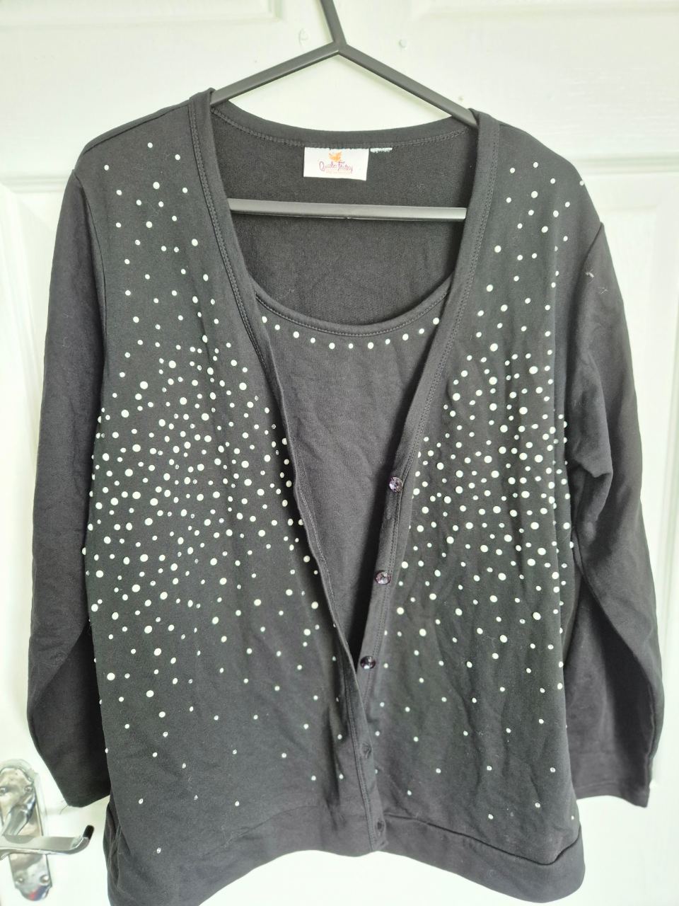Black double layered set of top and cardigan size 18