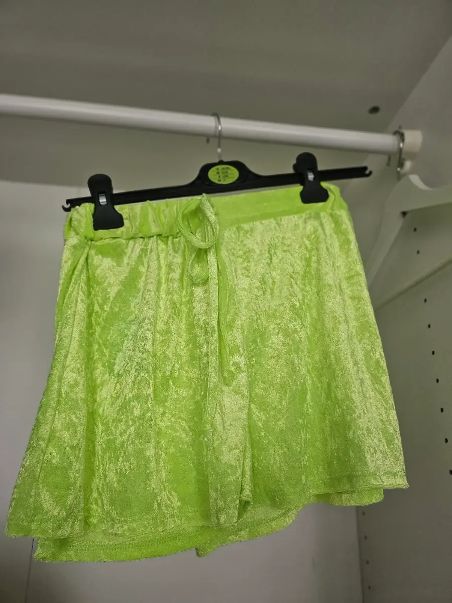 Lime green velvet John zack.shorts size 10
