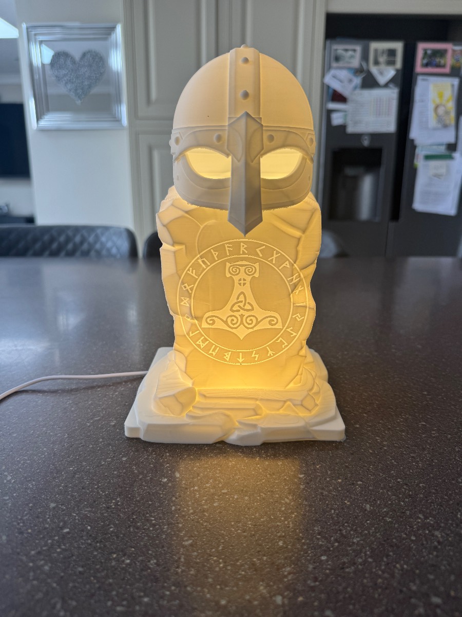 3D Printed - The Fallen Viking Rune Lamp