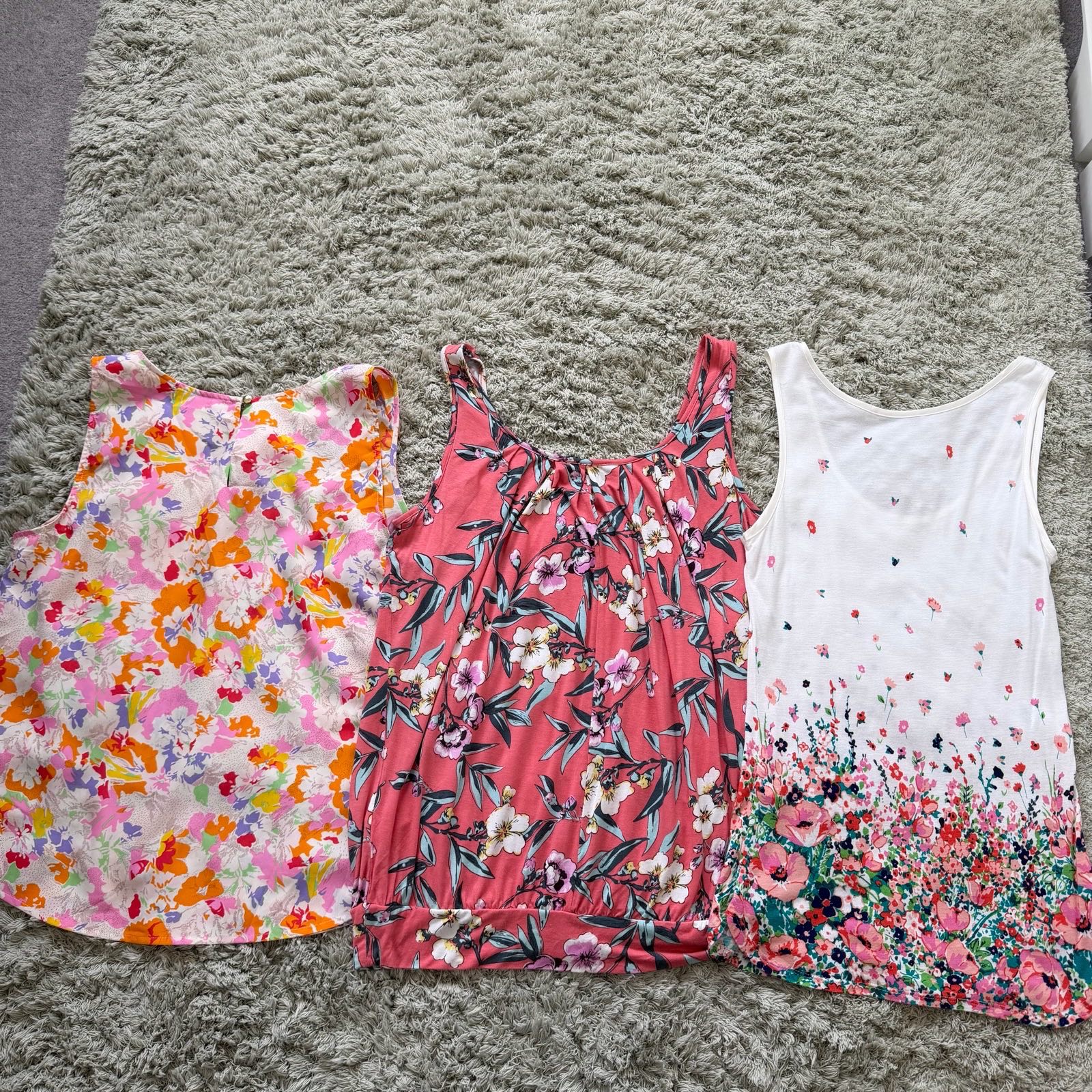 Oasis 3‑Pack Floral Vest Tops 12–14 Summer Flower Print Floral Bundle