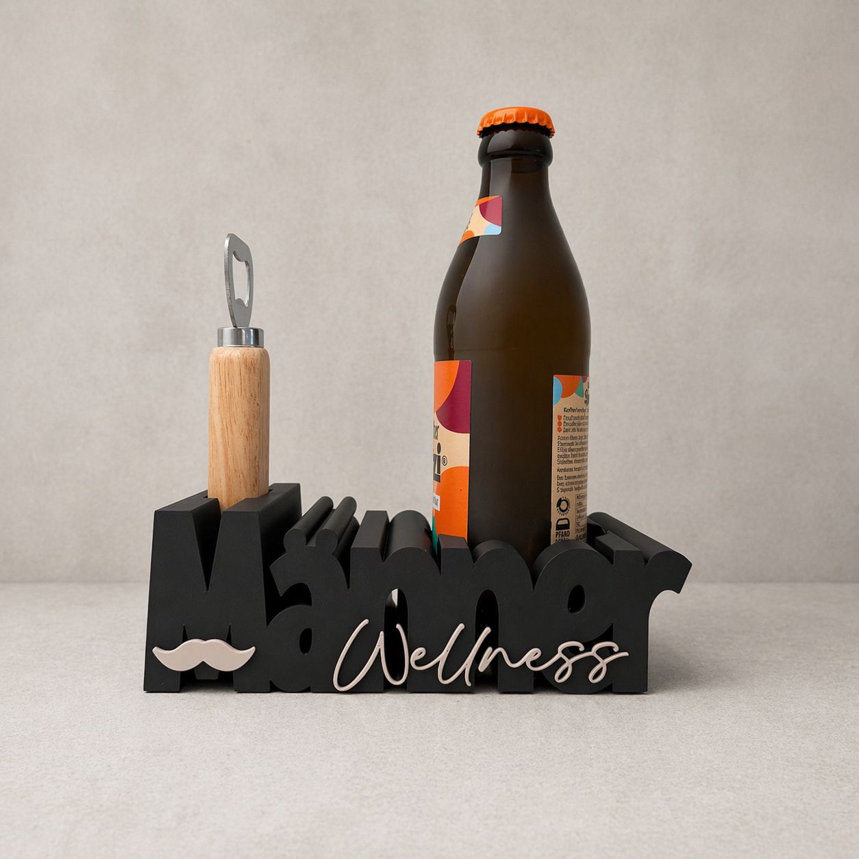 Männer Wellness Beer Bottle Holder Opener Stand Novelty Men Gift Desk Ornament