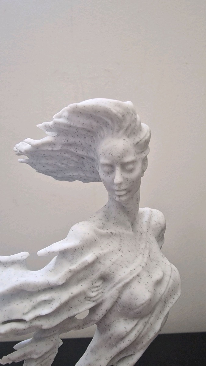 Abstract Female Sculpture 3D Printed Statue | Modern Art Decor | Fantasy Woman Figure | Marble Colou