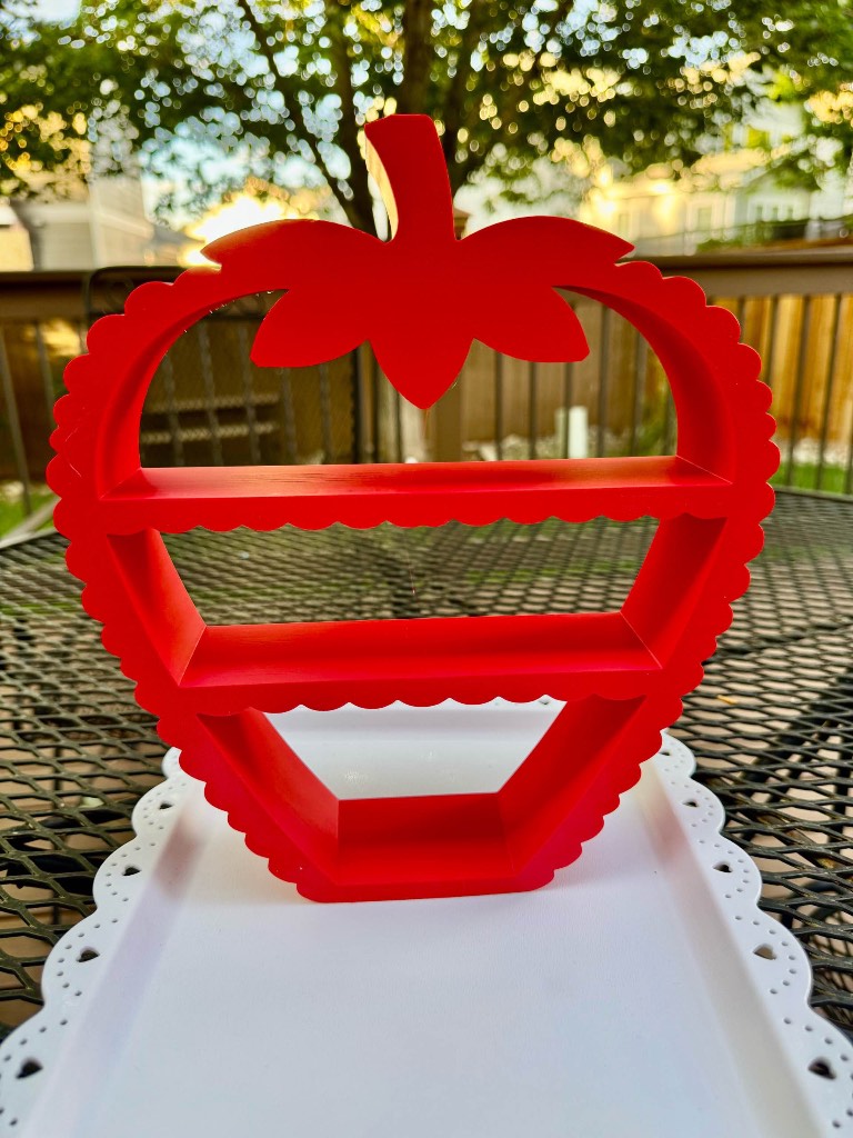 3D Printed Strawberry Mini Shelf - Cute Fruit Display for Miniatures & Crystals