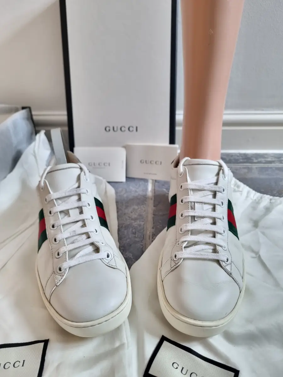 WOMENS GUCCI ACE SNICKERS TRAINERS SIZE UK 5.5 / 6 / OR EU 38.5 / WHITE COLOUR