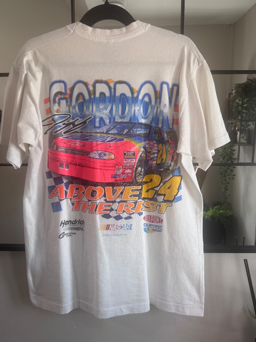 Vintage 1998 Jeff Gordon #24 NASCAR T Shirt Large USA Made Single Stitch DuPont