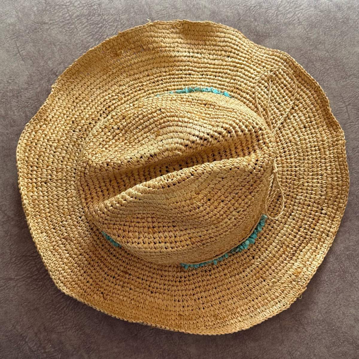 Melissa Odabash cowboy hat with turquoise bead trim