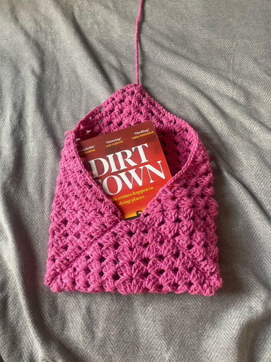 Crocheted Pink Book Sleeve