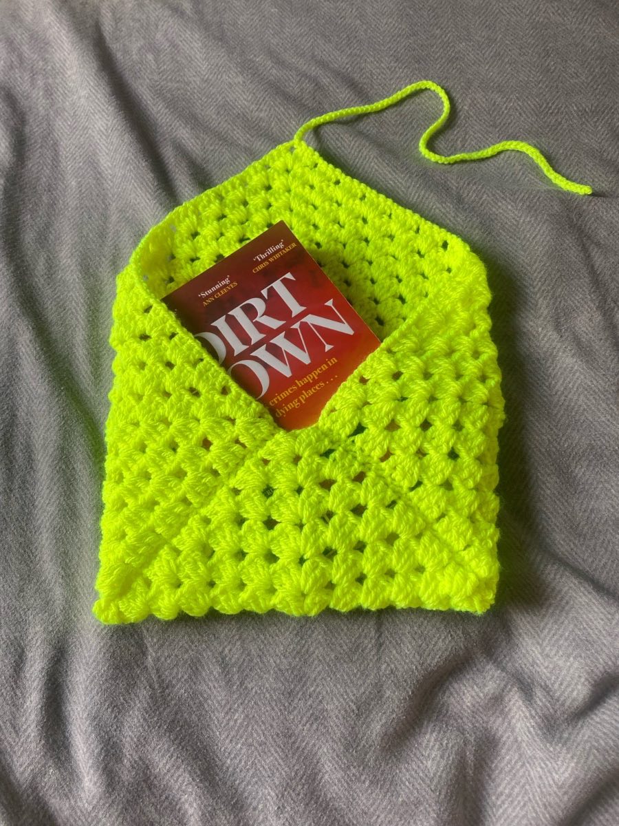 Crocheted Neon Yellow Book Sleeve
