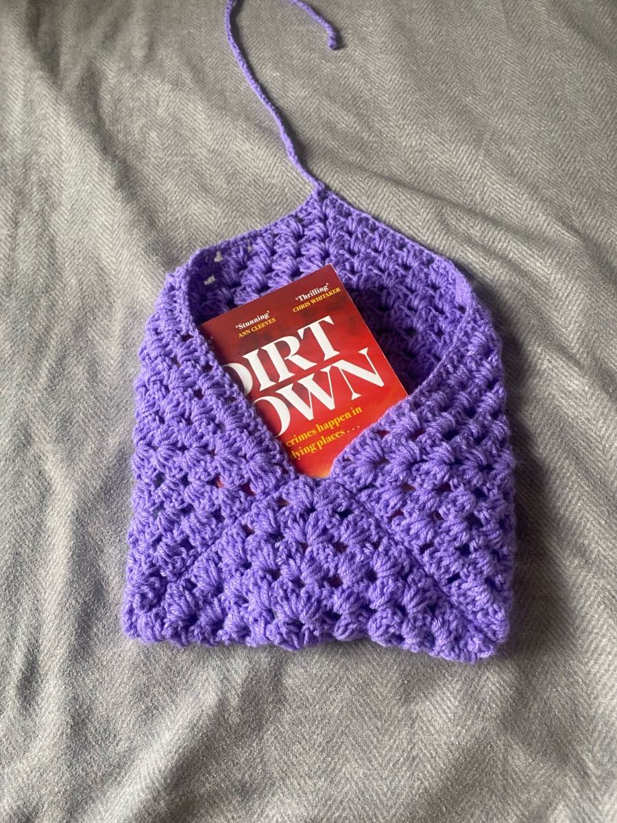 Crocheted Purple Book Sleeve