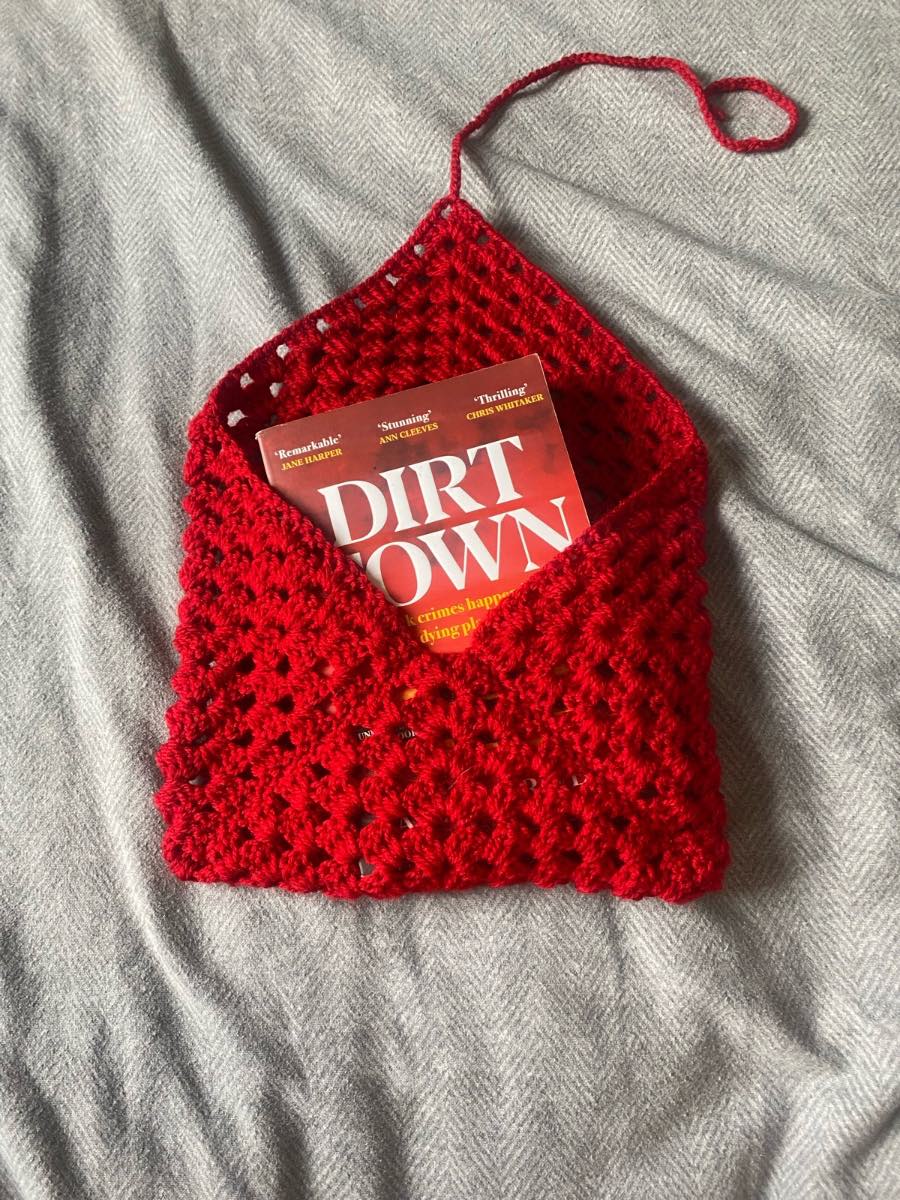 Crocheted Red Book Sleeve
