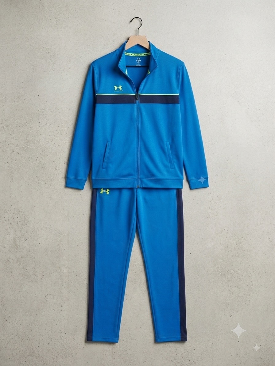 Brand New Under Armour Challenger Men’s Tracksuit Set - Blue / Navy / Yellow - Size Medium
