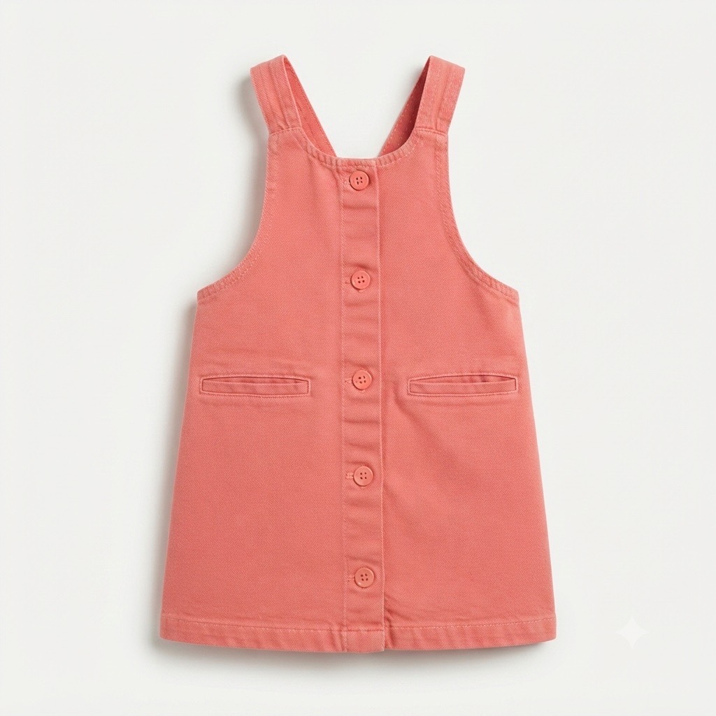 Mini Club Coral Pink Twill Pinafore Dress - Age 2-3 Years (92-98cm)