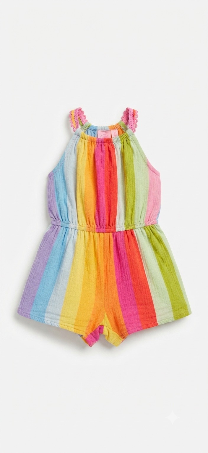 Next Multi-Coloured Stripe Playsuit / Romper - Age 3 Years (98cm)