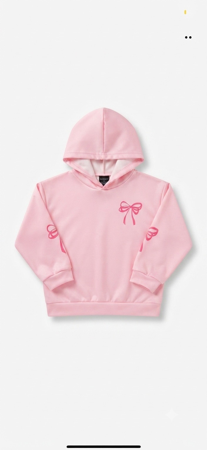 Pink Bow Hoodie / Sweatshirt - Age 2-3 Years (Coquette / Cute)