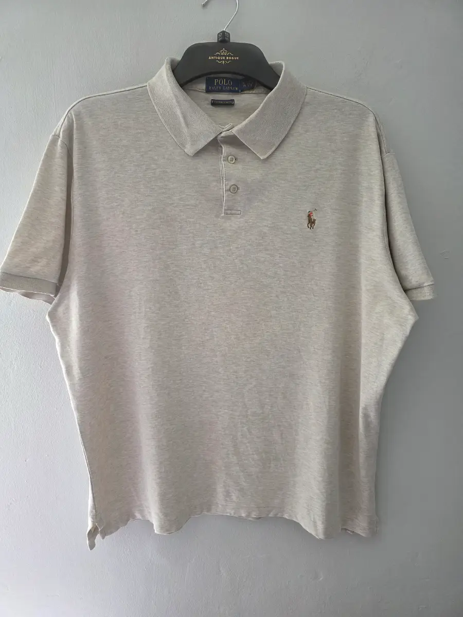 Polo Ralph Lauren Men's XL Beige Short Sleeved Polo Shirt. Great Condition