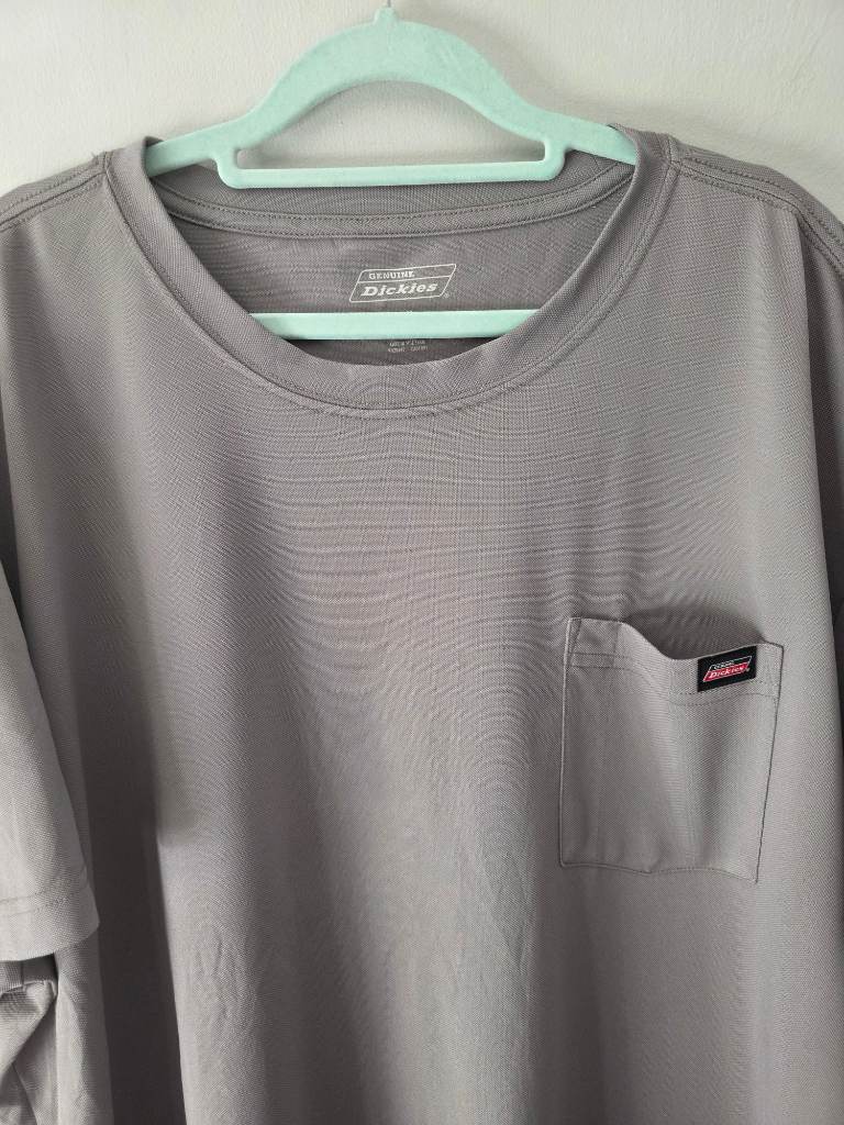 Dickies Men's T-Shirt 3XL Lightweight Polyester Short Sleeve Grey T-shirt. VGC