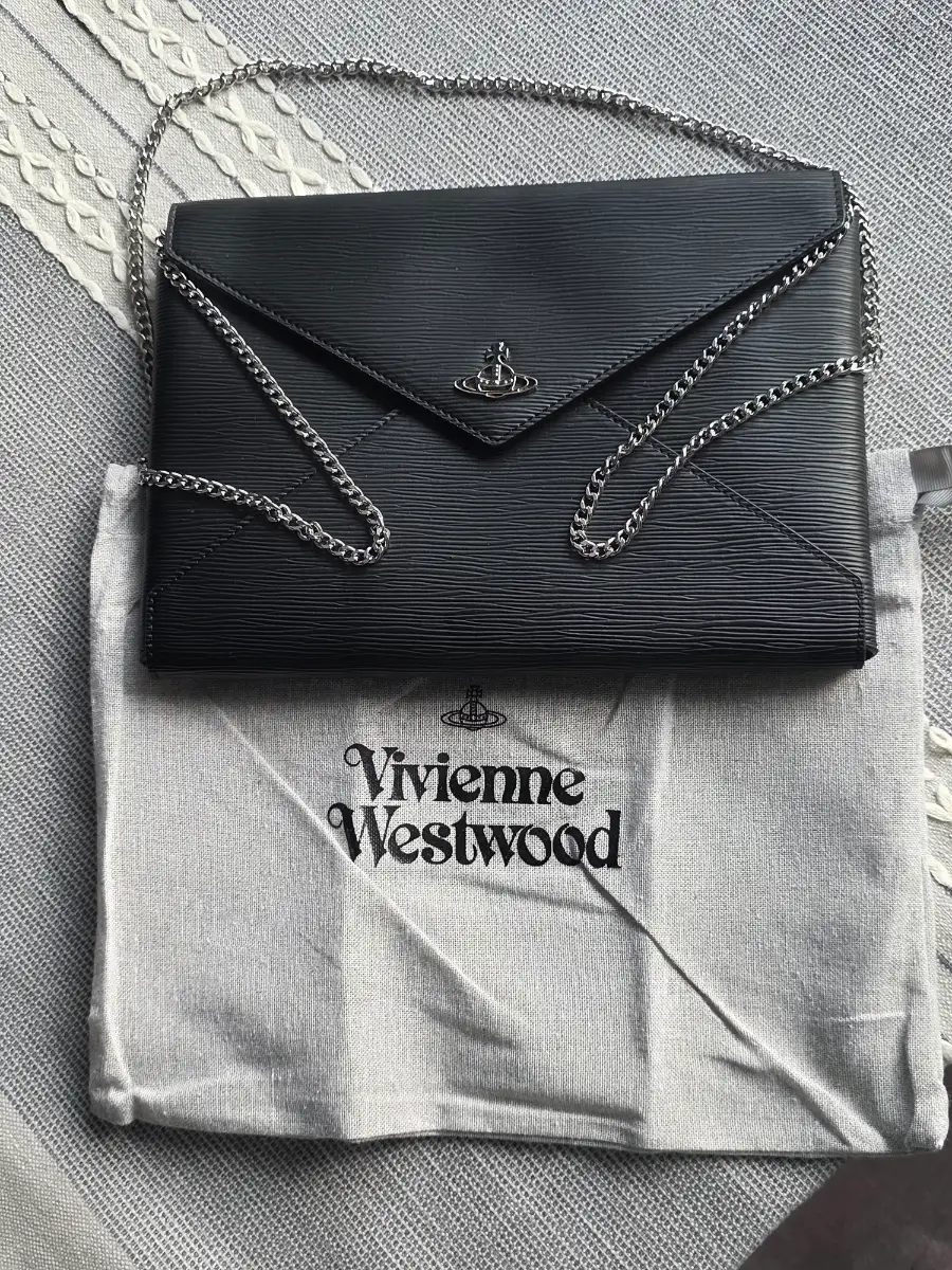 Vivienne Westwood Black Vegan Polly Envelope Clutch BAG Brand New with Dust Bag.