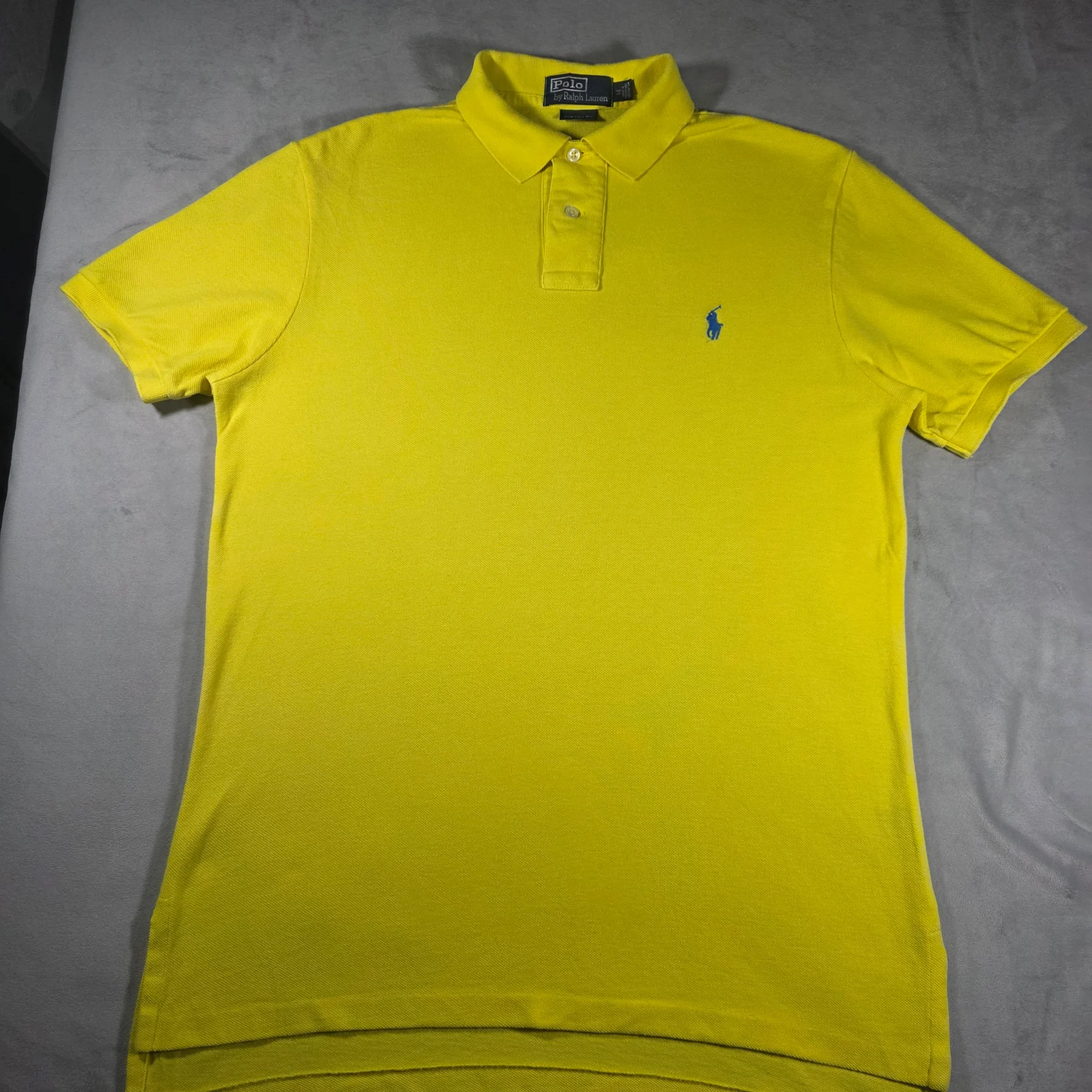 Polo Ralph Lauren Medium Custom Fit Bright Yellow Short Sleeve Polo Shirt
