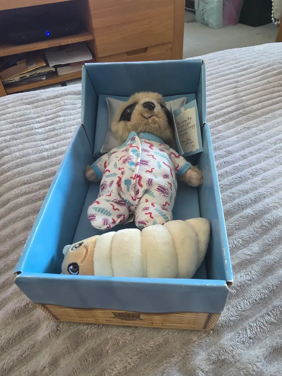 Baby Oleg Collectable stuffed Toy with stuffed mealworm. Still in its packaging.