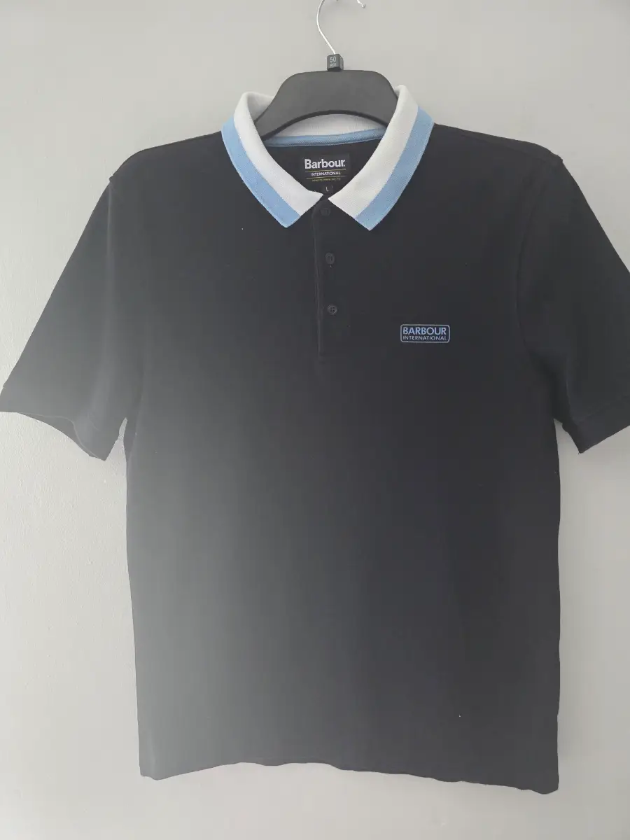 Barbour International Mens Large Black Short Sleeve Polo Shirt. Great Condition