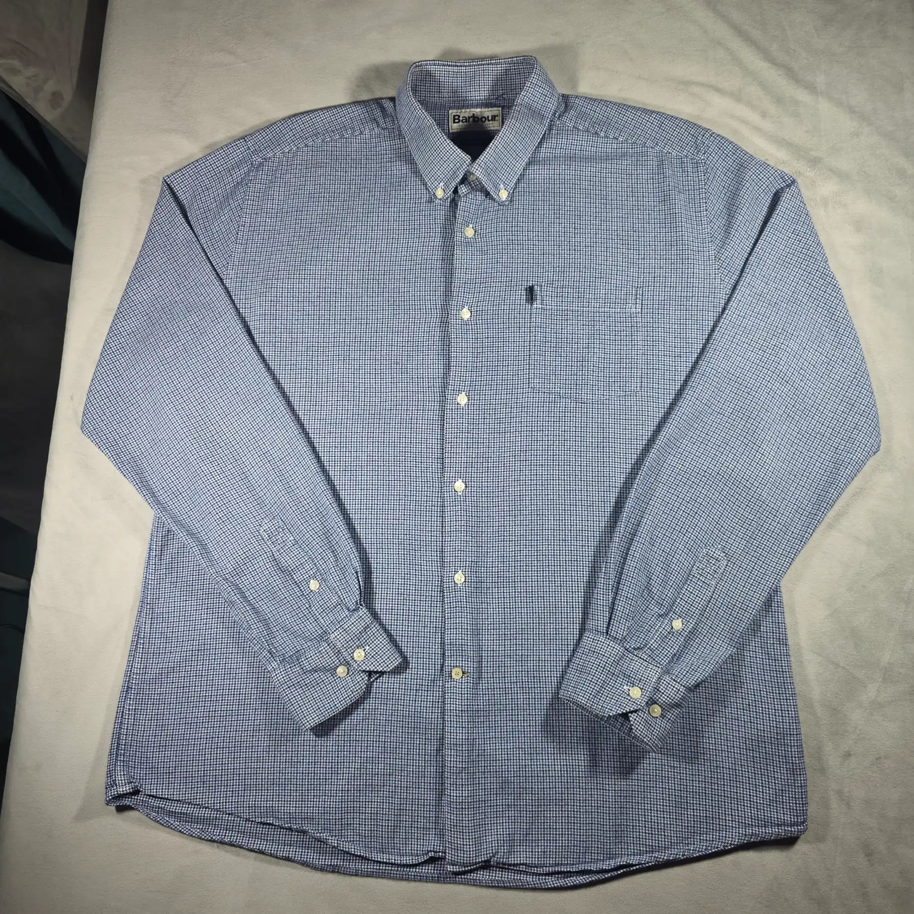 Barbour Linton XXL TAILORED FIT Blue & Black Check Long Sleeve Shirt. Excellent