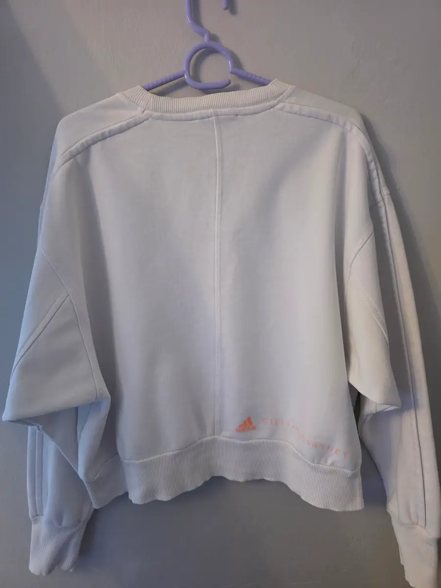 Adidas/Stella McCartney Collab Women's White Cropped Jumper Size XS 8-10 VGC Rare